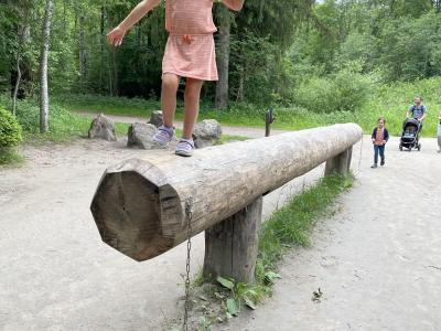 Trail playground items at Ziegelwies Füssen Forest Center.