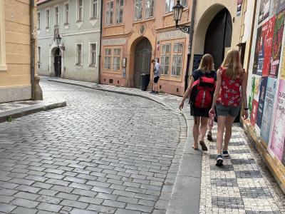 Walking in Prague.